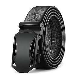 Men's Belt Faux Leather Belt Casual Belt Waist Belt Black 1# Black Iron Adjustable Plain Outdoor Daily Lightinthebox