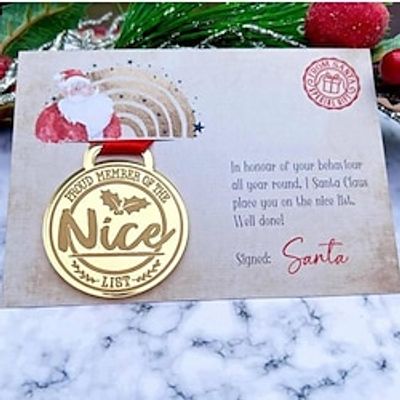 Christmas Medal Greeting Card Classic Holidy Card Assortments for Kids Friends Family Christmas Xmas miniinthebox