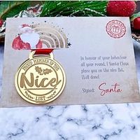 Christmas Medal Greeting Card Classic Holidy Card Assortments for Kids Friends Family Christmas Xmas miniinthebox - thumbnail