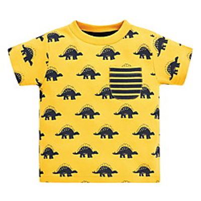 Kids Boys' T shirt Short Sleeve Yellow Stripe Dinosaur Animal Indoor Outdoor Active Daily 2-8 Years Lightinthebox