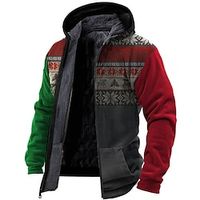 Men's Fleece Jacket Full Zip Hoodie Fleece Hoodie Sherpa Jacket Dark Gray Hooded Color Block Graphic Prints Zipper Print Casual Daily Sports 3D Print Fleece Basic Designer Casual Fall  Winter Lightinthebox - thumbnail