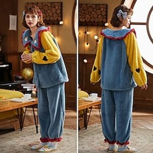 Adults' Kigurumi Pajamas Nightwear Cartoon Character Onesie Pajamas Flannel Cosplay For Men and Women Carnival Animal Sleepwear Cartoon Festival / Holiday Costumes / Pants / Hoodie miniinthebox