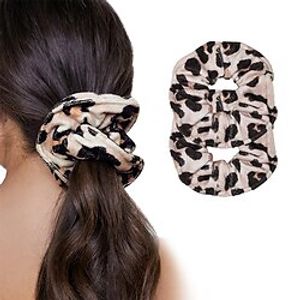 2pcs Women's Hair Ties Scrunchie For Daily Fabric Pink White Leopard Lightinthebox