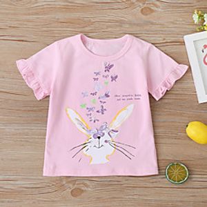 Kids Toddler Girls' T shirt Short Sleeve Pink Animal Daily Active Daily 3-6 Y Lightinthebox