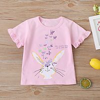 Kids Toddler Girls' T shirt Short Sleeve Pink Animal Daily Active Daily 3-6 Y Lightinthebox - thumbnail