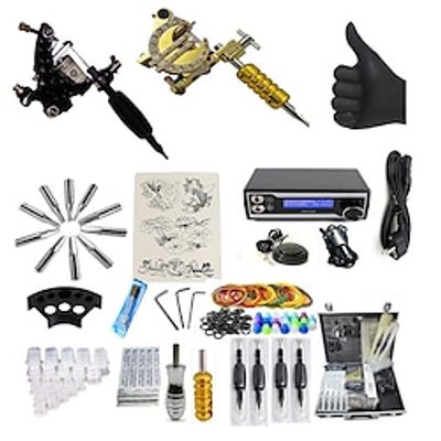 BaseKey Professional Tattoo Kit Tattoo Machine - 2 pcs Tattoo Machines, Professional  All in One Aluminum Alloy 18 W Coil Tattoo Machine Lightinthebox