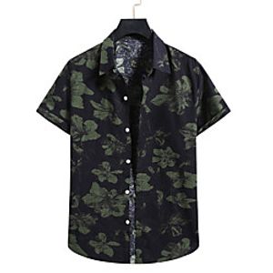 Men's Shirt Floral Short Sleeve Casual Tops Tropical Hawaiian A miniinthebox