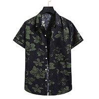 Men's Shirt Floral Short Sleeve Casual Tops Tropical Hawaiian A miniinthebox - thumbnail
