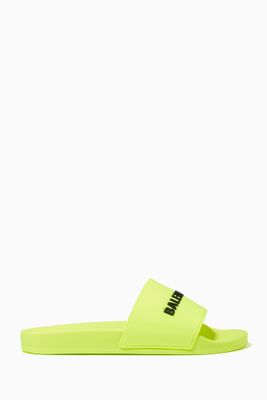 Logo Pool Slides in Rubber