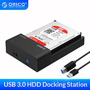 ORICO 3.5/2.5 HDD Docking Station SATA to USB 3.0 External Hard Drive Docking Station for 2.5/3.5inch HDD SSD Support UASP 18TB miniinthebox