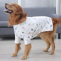 Golden Hair Labrador Large Dog Pet Clothing Summer Thin Cute Korean Dog Short Sleeve Cotton T-shirt Lightinthebox - thumbnail