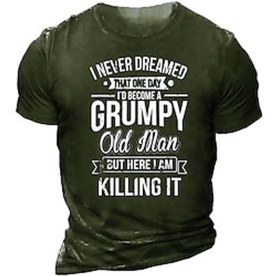 Men's Unisex T shirt 3D Print Graphic Prints Letter Crew Neck Street Daily Print Short Sleeve Tops Casual Designer Big and Tall Sports Black Army Green Navy Blue Lightinthebox