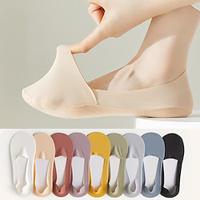 5pcs/set Ice Silk Boat Socks Women's Spring Summer Thin Non-slip Socks Cotton Bottom Socks High Heels Shallow Mouth Invisible Socks Lightinthebox