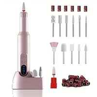 Rechargeable Professional Cordless Electric Nail Drill - Portable Nail File Machine with Drill Bits  Sanding Bands for Acrylic Gel Nails Manicure  Pedicure Polishing Lightinthebox - thumbnail