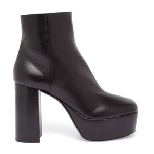 Leather platform boots