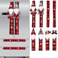 8 Pieces Christmas Fridge Handle Covers Fridge Handle Cover for Double Door Fridge Kitchen Christmas Decorations, Faceless Dolls Party Decoration Lightinthebox - thumbnail
