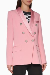 Double-Breasted Satin Crepe Blazer Double-Breasted Satin Crepe Blazer