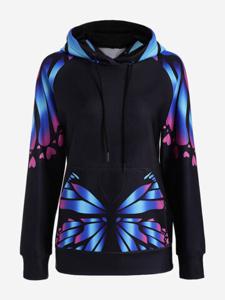 Casual Butterfly Printed Women Hoodies