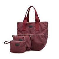 3 Pcs Women Canvas Tote Bags Casual Shoulder Bags Crossbody Bags Vintage Clutches