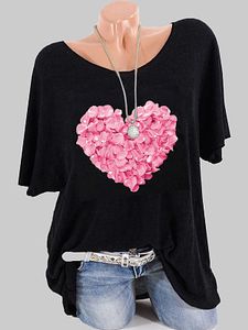 Round Neck Print Short Sleeve T-shirt