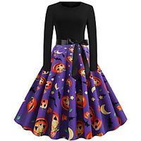 Pumpkin Women's Halloween Festival Halloween Festival / Holiday Terylene Purple Women's Easy Carnival Costumes Halloween / Dress miniinthebox - thumbnail