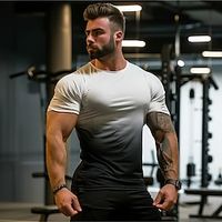 Men's T shirt Tee Sports T-Shirt Crew Neck Short Sleeve Sports  Outdoor Vacation Casual Daily Gym Quick dry Breathable Gradient Black  White Activewear Fashion Basic Lightinthebox