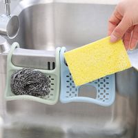 Foldable Sink Draining Brush Hook Sponge Cleaning Cloth Rack Washing Holder Kitchen Tidy Stand