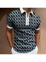 Mens Casual Printed Polo Shirt