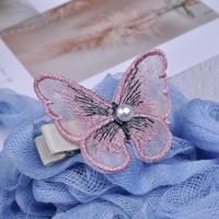 ins bangs bowknot embroidery hairpin hair accessories hairpin Korea fabric color elastic hairpin Sen female accessories