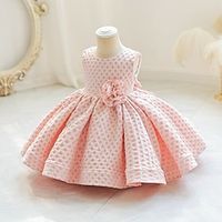 Toddler Girls' Party Dress Solid Color Sleeveless Party Adorable Princess Polyester Summer Spring Fall 3-7 Years Pink Purple Green Lightinthebox - thumbnail