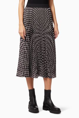 KL Monogram Pleated Skirt in Recycled Polyester KL Monogram Pleated Skirt in Recycled Polyester