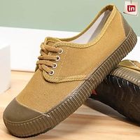 Men's Sneakers Casual Shoes Comfort Shoes Work Sneakers Vintage Classic Casual Daily Office  Career Hiking Shoes Walking Shoes Safety Shoes Canvas PVC Breathable Height Increasing Yellow Summer miniinthebox - thumbnail