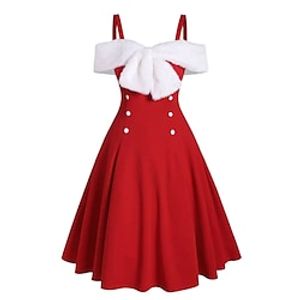 Fancy Christmas Dress Women's 1950s Christmas Masquerade Christmas Eve Adults' Party Christmas New Year Eve Polyester Dress miniinthebox