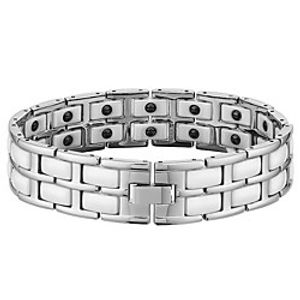 magnet bracelet jewelry titanium steel with ceramic double row ochre bracelet boys wide jewelry Lightinthebox