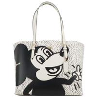 COACH (C6978) Mickey Mouse X Keith Haring Mollie Large Leather Shoulder Tote Bag (95666)