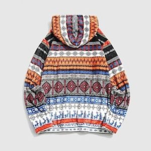 Men's Unisex Pullover Hoodie Sweatshirt Graphic Prints Elk Print Daily Sports 3D Print Designer Casual Hoodies Sweatshirts  Orange miniinthebox