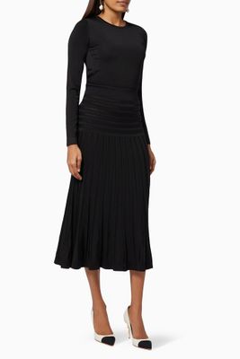 Midi Dress in Stretch Viscose