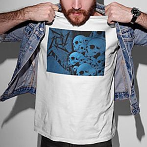 Men's Unisex Tee T shirt Hot Stamping Graphic Prints Skull Plus Size Print Short Sleeve Casual Tops Cotton Basic Fashion Designer Big and Tall White Lightinthebox
