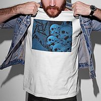 Men's Unisex Tee T shirt Hot Stamping Graphic Prints Skull Plus Size Print Short Sleeve Casual Tops Cotton Basic Fashion Designer Big and Tall White Lightinthebox - thumbnail