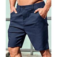 Men's Shorts Casual Shorts Pocket Elastic Waist Plain Comfort Short Holiday Beach Weekend Fashion Casual Dark Brown Black Micro-elastic Lightinthebox - thumbnail