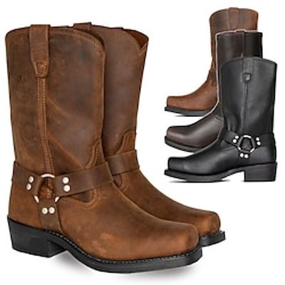 Men's Boots Cowboy Boots Retro Walking Casual Daily PU Comfortable Mid-Calf Boots Loafer Dark Brown Yellow brown Black Spring Fall miniinthebox Men's Boots Cowboy Boots Retro Walking Casual Daily PU Comfortable Mid-Calf Boots Loafer Dark Brown Yellow brown Black Spring Fall miniinthebox