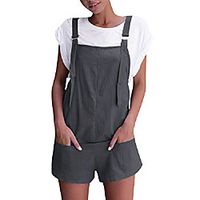 vonda ladies dungarees retro shorts casual oversize jumpsuit baggy summer trousers with pocket a-dark gray xl Lightinthebox - thumbnail