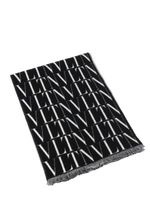 White/Black Wool Scarf - thumbnail