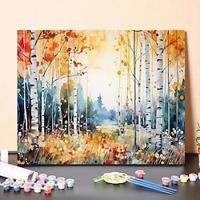 1pc Sea Easy Diy Bird Birch Forest Adult Oil Painting Beginner 16 20 Inches With Numeric Acrylic Watercolor Oil Painting Perfect Home Gift Lightinthebox