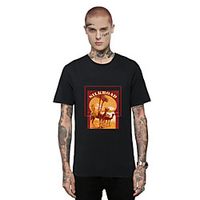 Men's Tee T shirt Hot Stamping Graphic Prints Vintage Graffiti Print Short Sleeve Casual Tops Ethnic Style Casual Fashion Designer White Black Lightinthebox - thumbnail