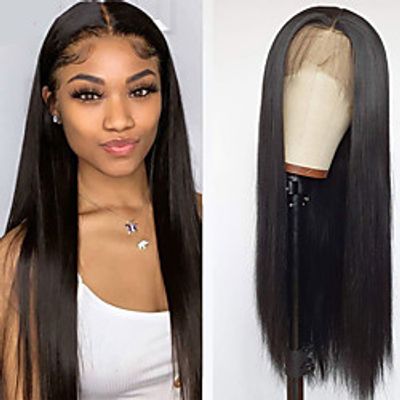 13x4 Lace Front Human Hair Wigs Straight Hair Wig Transparent Lace Frontal Wigs Pre Plucked Brazilian Straight Lace Closure Wig Lightinthebox