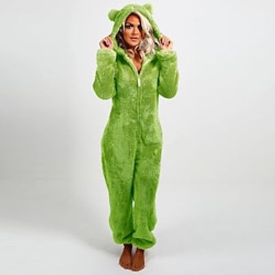 Teddy Bear Nightwear Christmas Pajamas Onesie Pajamas Women's Cosplay Costume Masquerade Adults' Party Home Wear Coral fleece Onesie Lightinthebox