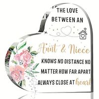 Acrylic Gifts for Aunt from Heart from Niece Aunt Birthday Gifts The Love Between Aunt and Niece Knows No Distance Aunt Gift for Mother's Day Valentine's Day Lightinthebox - thumbnail