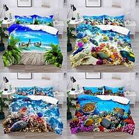 Ocean Landscape 3-Piece Duvet Cover Set Hotel Bedding Sets Comforter Cover with Soft Lightweight Microfiber, Include 1 Duvet Cover, 2 Pillowcases (1 Pillowcase for Twin/Single) miniinthebox Ocean Landscape 3-Piece Duvet Cover Set Hotel Bedding Sets Comforter Cover with Soft Lightweight Microfiber, Include 1 Duvet Cover, 2 Pillowcases (1 Pillowcase for Twin/Single) miniinthebox
