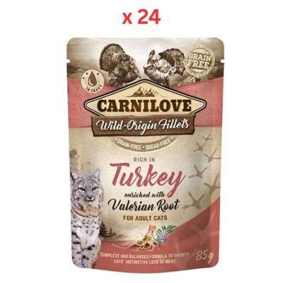 Carnilove Turkey Enriched With Valerian Root For Adult Cats (Wet Food Pouches) 24x85g